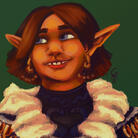 Icon of an elf-like colored person dressed formally and looking to the side.