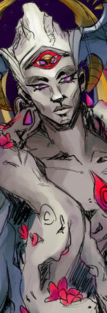 Drawing of Master Chaos from Supergiant Games' Hades.